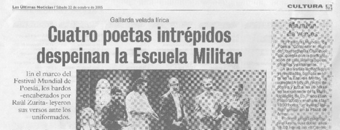 Cuatro poetas intrépidos despeinan la Escuela Militar