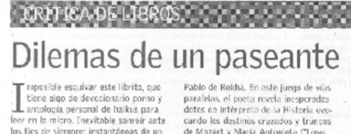 Dilemas de un paseante