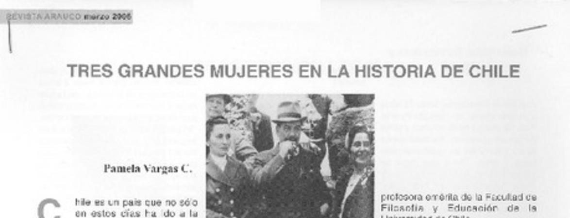 Tres grandes mujeres en la historia de Chile