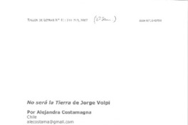 No será la tierra de Jorge Volpi
