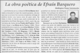 La obra poética de Efraín Barquero