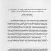 La vida íntima de Marie Goetz de Mariana Cox de Stuven, hacia una contrucción del sujeto femenino  [artículo] Olga López Cotín