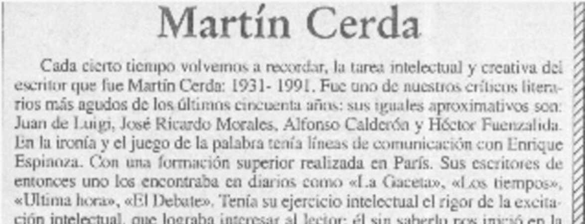 Martín Cerda  [artículo] Ramón Riquelme