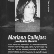 Mariana Callejas, prontuario literario
