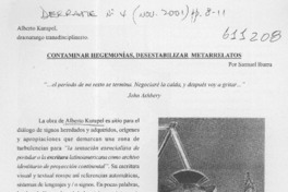 Contaminar hegemonías, desestabilizar metarrelatos  [artículo] Samuel Ibarra