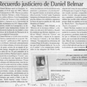 Recuerdo justiciero de Daniel Belmar  [artículo] Luis Merino Reyes
