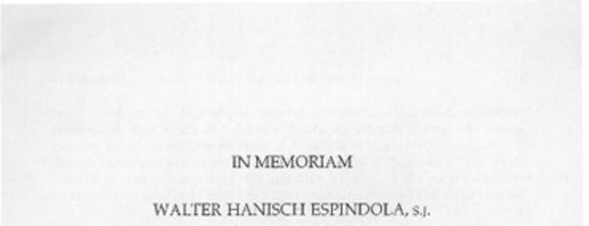 Walter Hanisch Espíndola, s. j.  [artículo] Marciano Barrios Valdés