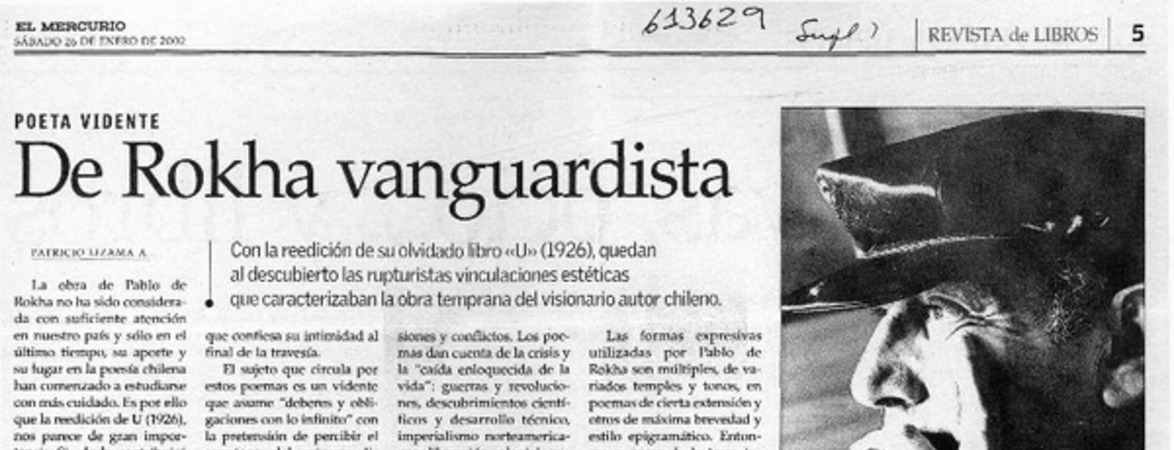 De Rokha vanguardista  [artículo] Patricio Lizama A.