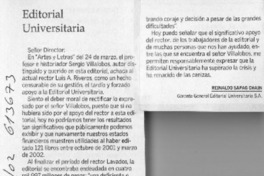 Editorial universitaria  [artículo] Reinaldo Sapag Chain