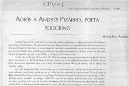 Adiós a Andrés Pizarro, poeta peregrino  [artículo] Manuel Silva Acevedo
