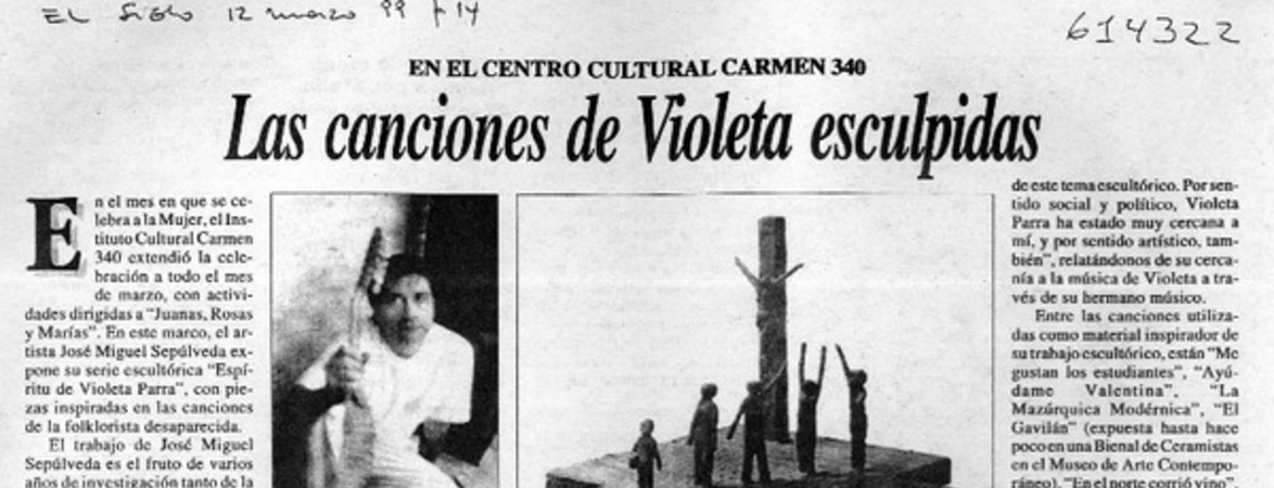 Las canciones de Violeta esculpidas  [artículo]