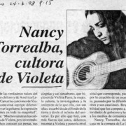 Nancy Torrealba, cultora de Violeta  [artículo] M. S.
