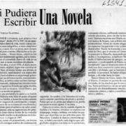 Si pudiera escribir una novela  [artículo] Luis Vargas Saavedra