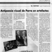 Antipoesía visual de Parra en artefactos  [artículo]