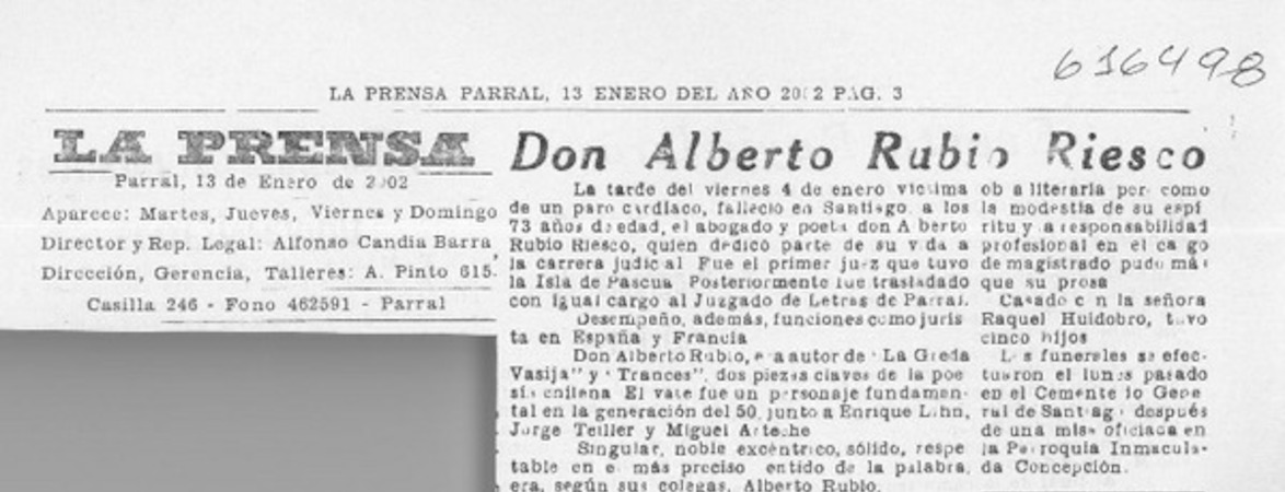 Don Alberto Rubio Riesco  [artículo]