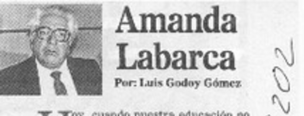Amanda Labarca  [artículo] Luis Godoy Gómez