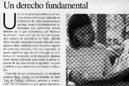 Un derecho fundamental  [artículo] Emilio Filippi M.