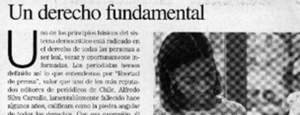 Un derecho fundamental  [artículo] Emilio Filippi M.