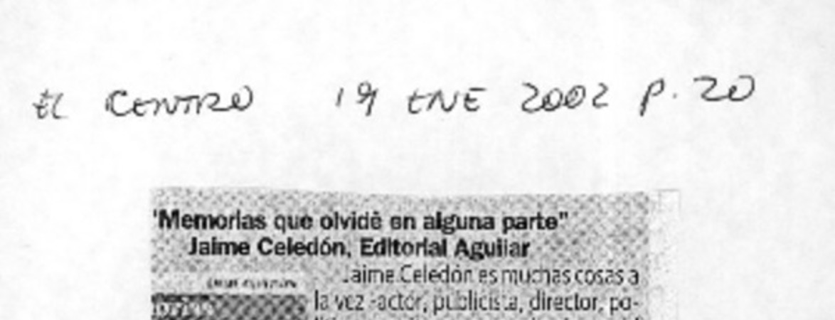 "Memorias que olvidé en alguna parte"  [artículo]