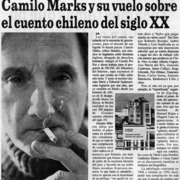 Camilo Marks y su vuelo sobre el cuento chileno del siglo XX  [artículo] X. P.