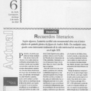 Recuerdos literarios  [artículo] Luis López-Aliaga