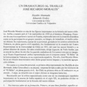 Un dramaturgo al trasluz, José Ricardo Morales