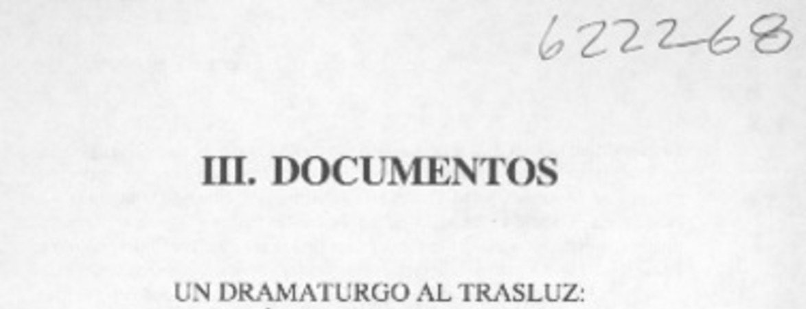 Un dramaturgo al trasluz, José Ricardo Morales
