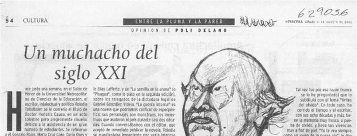Un muchacho del siglo XXI  [artículo] Poli Délano