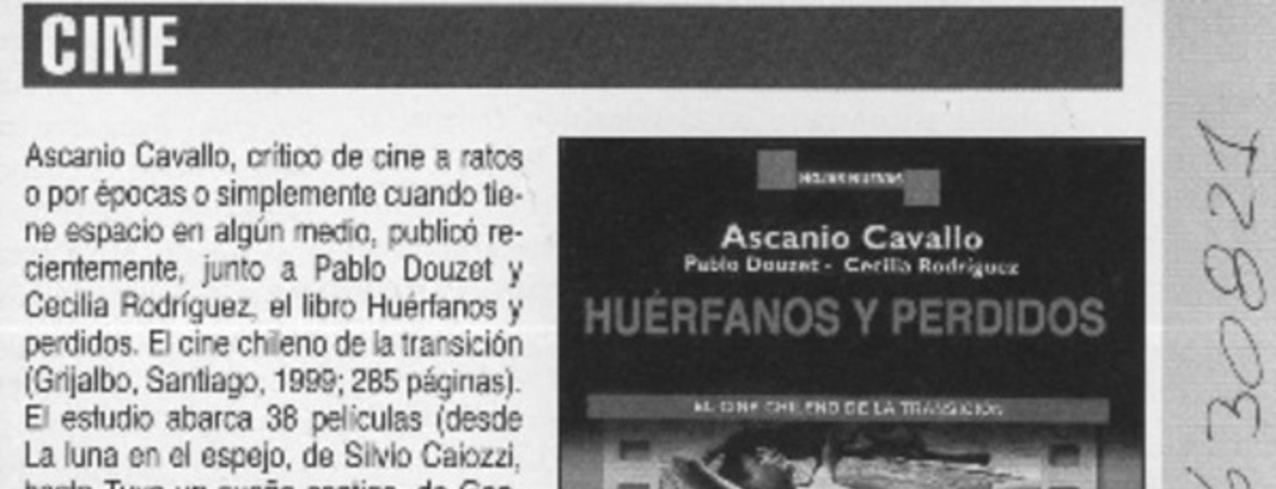 Huérfanos y perdidos  [artículo] Rodrigo Pinto