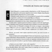 Elicura Chihuailaf, en la oralitura habita una visión de mundo  [artículo] Viviana del Campo