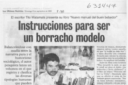 Instrucciones para ser un borracho modelo  [artículo] Rodrigo Castillo