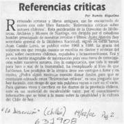 Referencias críticas  [artículo] Ramón Riquelme