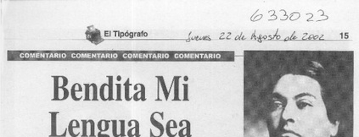 Bendita mi lengua sea  [artículo]