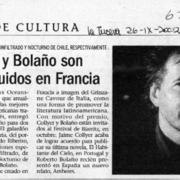 Collyer y Bolaño son distinguidos en Francia  [artículo]