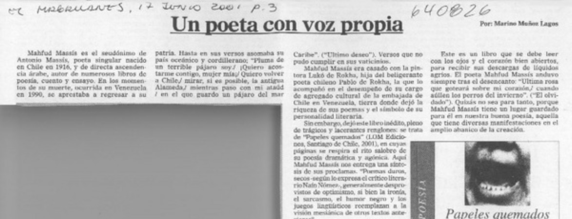 Un poeta con voz propia