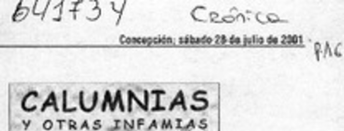 Tito Matamala ataca con sus "calumnias"  [artículo]