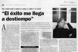 "El éxito me llega a destiempo"  [artículo] Andrés Gómez B.
