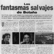 Los fantasmas salvajes de Bolaño  [artículo] Alvaro Matus