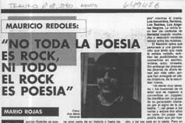 "No toda la poesía es rock, no todo el rock es poesía"  [artículo] Mario Rojas