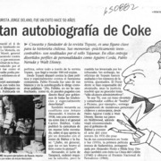 Rescatan autobiografía de Coke  [artículo]
