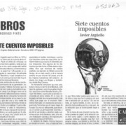 Siete cuentos imposibles  [artículo] Rodrigo Pinto