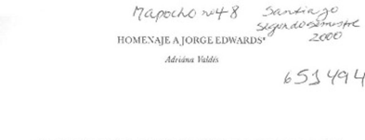 Homenaje a Jorge Edwards  [artículo] Adriana Valdés