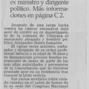 Falleció Alejandro Hales  [artículo]