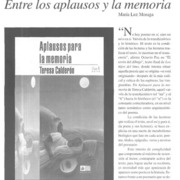 Teresa Calderón, entre los aplausos y la memoria  [artículo] María Luz Moraga