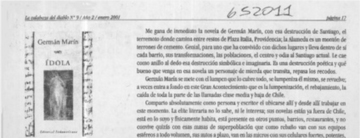 Ídola  [artículo] José Angel Cuevas