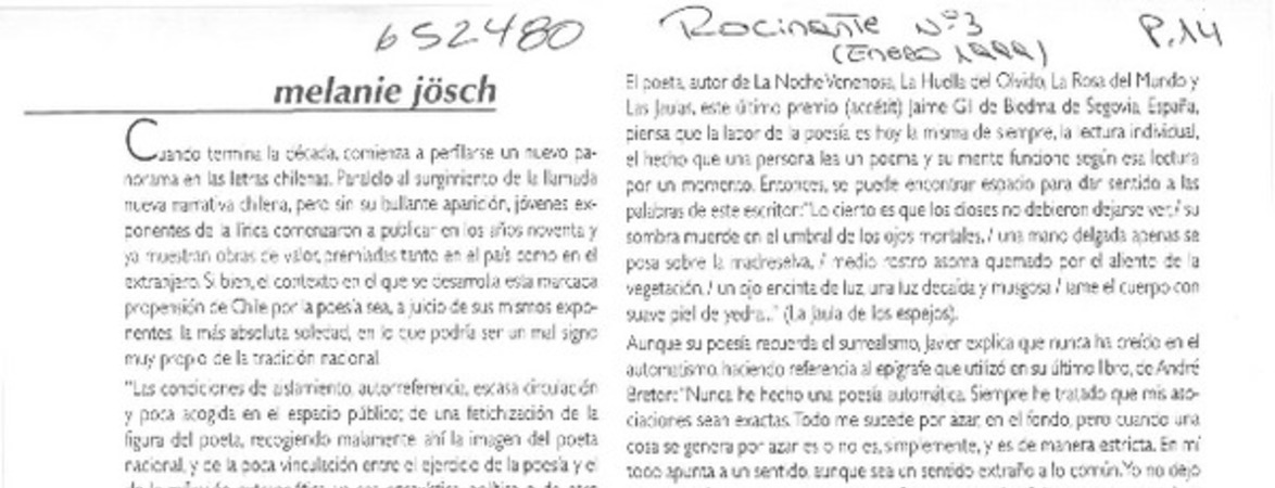 "Me aburro con las historias de amor"  [artículo]