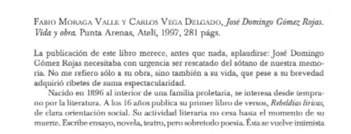 José Domingo Gómez Rojas, vida y obra  [artículo] Germán Alburquerque Fuschini