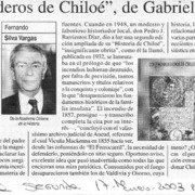 "Los encomenderos de Chiloé", de Gabriel Guarda O.S.B.  [artículo] Fernando Silva Vargas