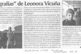 "Mitografías" de Leonora Vicuña  [artículo] Ramón Díaz Eterovic