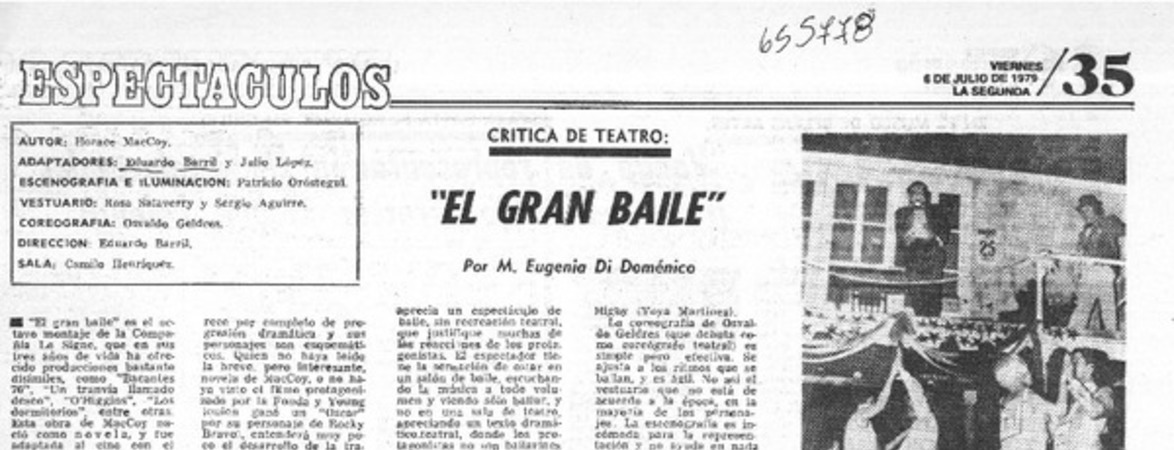 El gran baile.  [artículo] M. Eugenia Di Doménico.